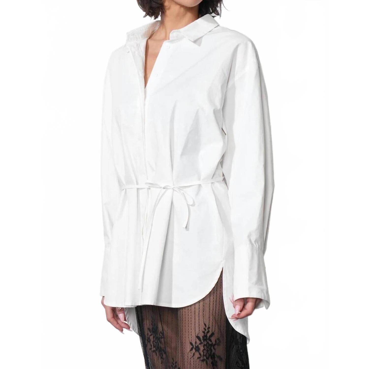 New Greylin Charlotte Long Sleeve Button Up Shirt In White